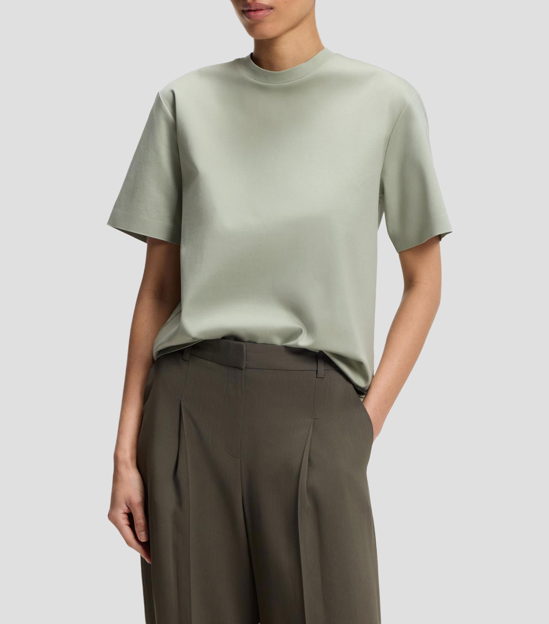 Playera relaxed en algodón mercerizado Mujer